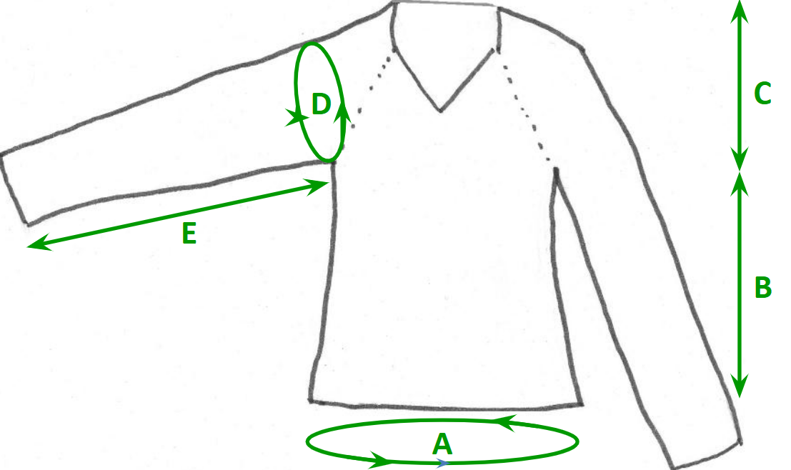 Schemata eines Häkelpullovers